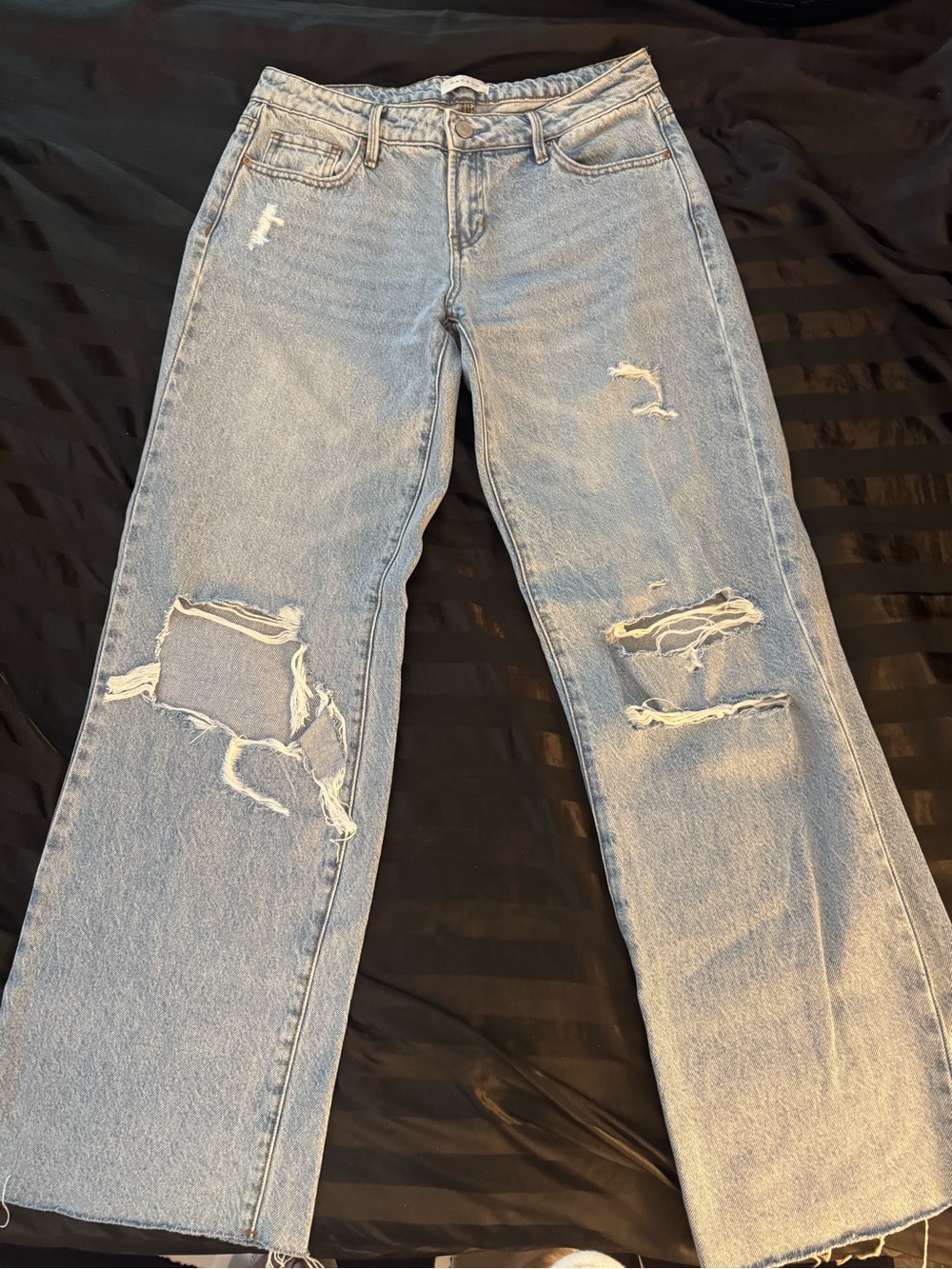 PacSun Light Blue Distressed Wide-Leg Jeans